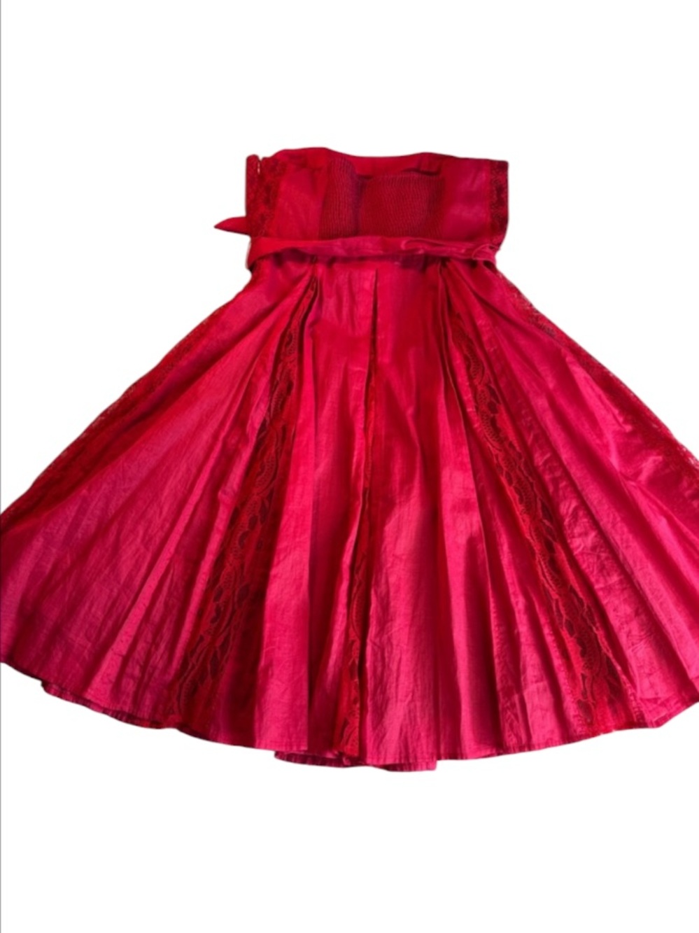 NWOT Anthro Moulinette Soeurs Strapless Fit-and-Flare Dress Red Size 4 - Picture 3 of 13